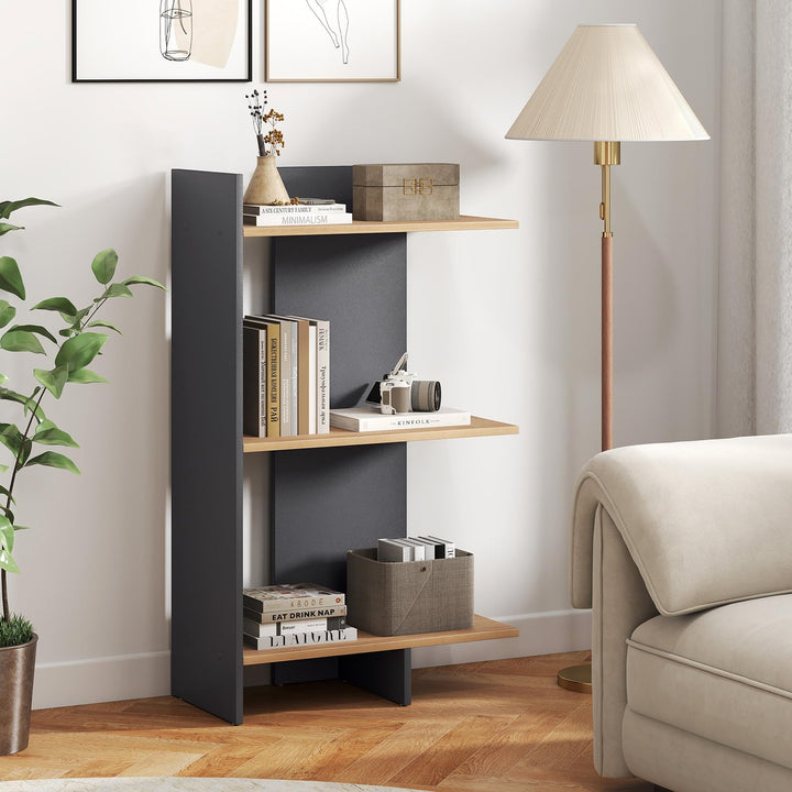 Giantex 3-Tier Wooden Free Standing Open Storage Bookshelf with Anti-Tipping Kit