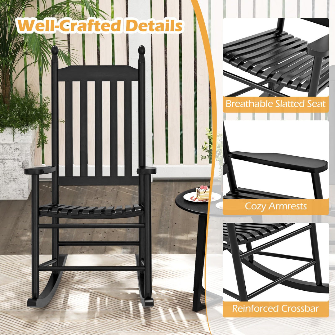 Giantex Outdoor Rocking Chair Set, All Weather Patio Rocker w/Solid Rocking Base &amp; High-Back