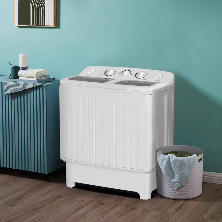 20 lbs Portable Washing Machine with Built-in Gravity Drain-Gray