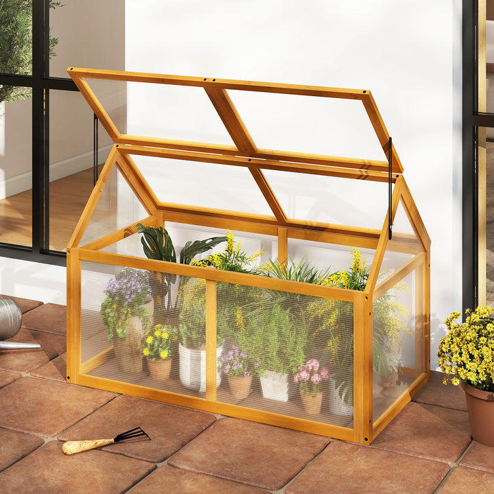 Giantex Portable Raised Flower Planter Protection with Transparent Panels &amp; Adjustable Roof