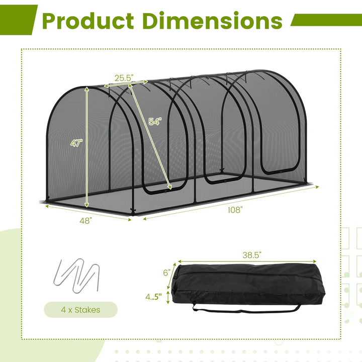 Giantex 108” x 48” x 47” Tunnel Crop Cage