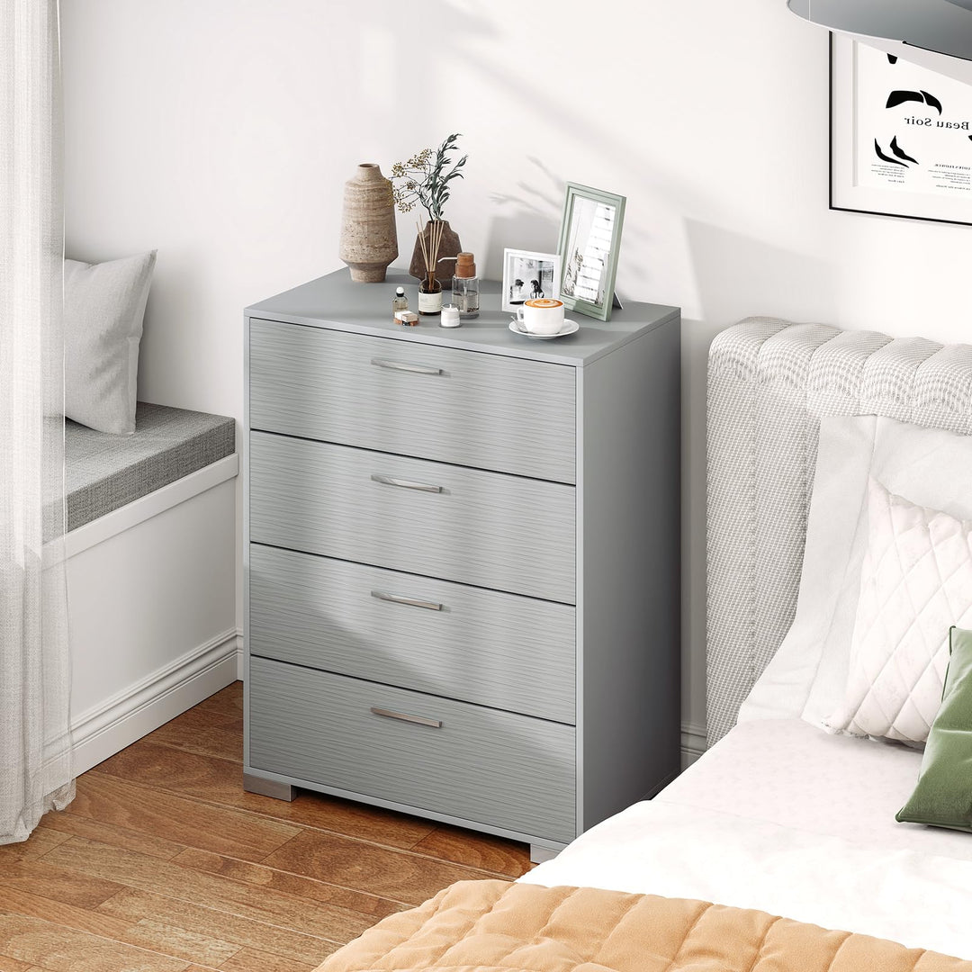 Giantex Storage Cabinet with 4 Drawers, Metal Legs &amp; Handles, Anti-Toppling Devices, Tall Cabinet