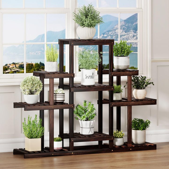 Giantex Plant Stand Indoor &amp; Outdoor 6 Tier Wood Flower Pot Stand for Multiple Plants