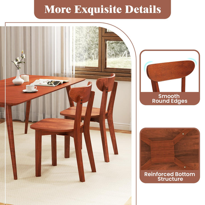 Giantex Wooden Dining Chairs, Kitchen Chairs w/Curved Backrest &amp; Solid Rubber Wood Frame