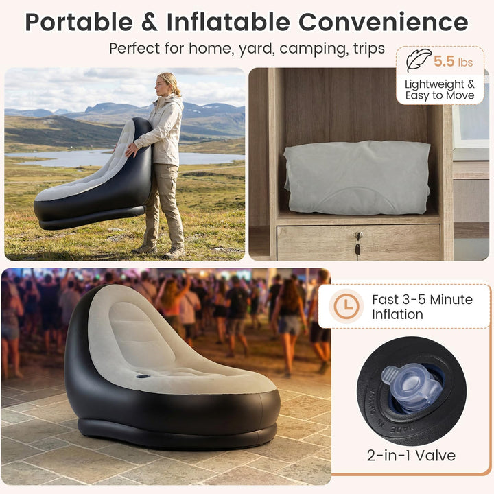 Giantex Inflatable Chair with Ottoman for Adults