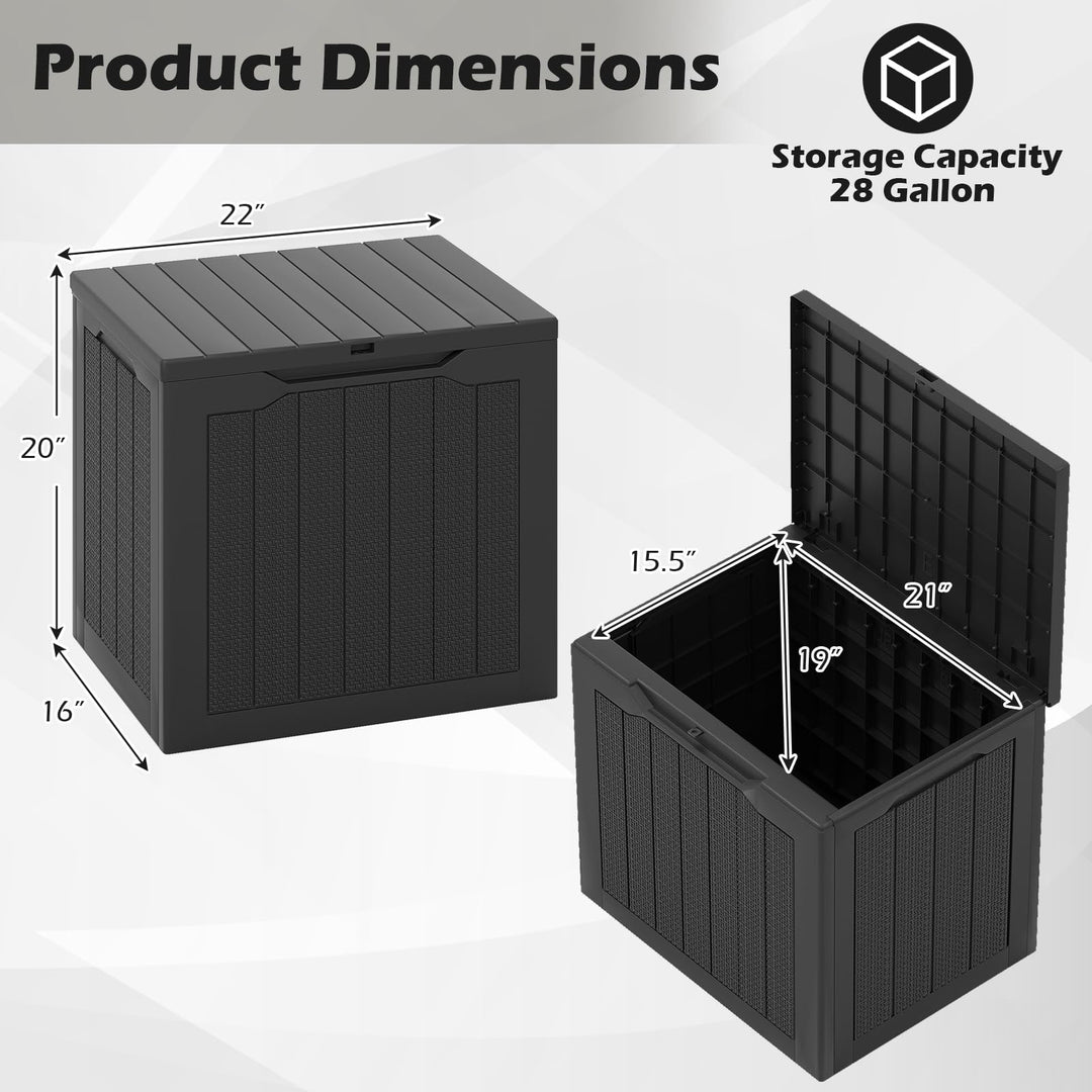 Giantex 25 Gallon Outdoor Storage Box with Lockable Lid