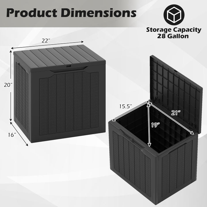 Giantex 25 Gallon Outdoor Storage Box with Lockable Lid