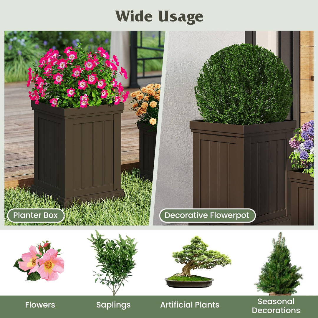 Giantex 19" Large &amp; 13” Small Flower Pots with Drainage Holes &amp; Nesting Design