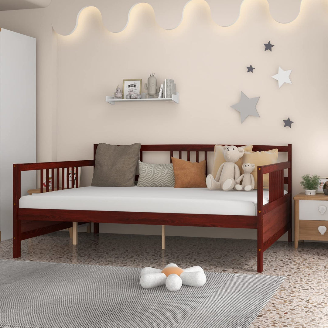 Giantex Full Size Daybed, Wooden Daybed Sofa Bed Frame with Wood Slat Support for Kids Teens (Full)
