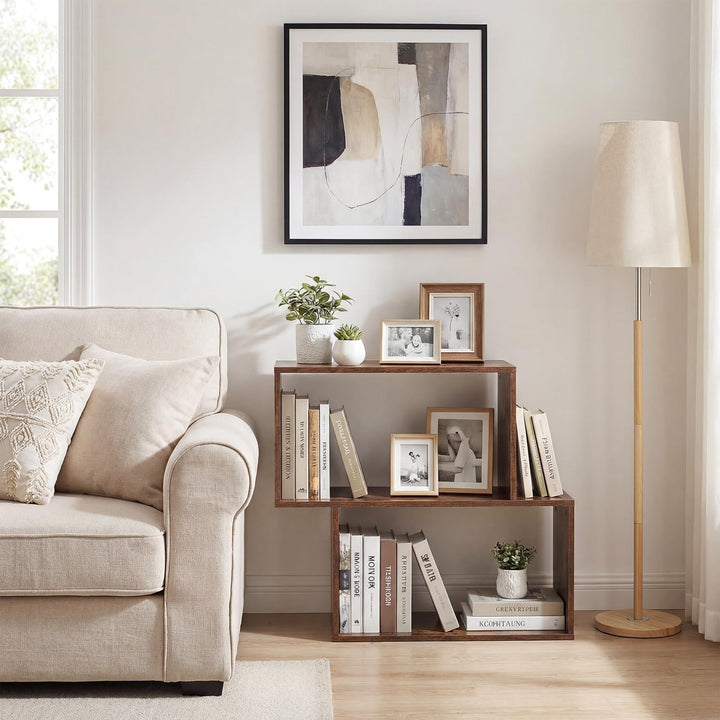 Giantex Geometric Bookcase Side Table with Open Storage