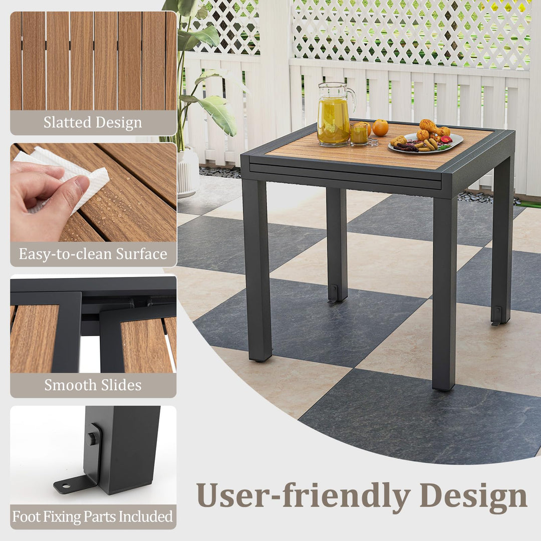 Giantex 31.5"-63" Expandable Patio Dining Table