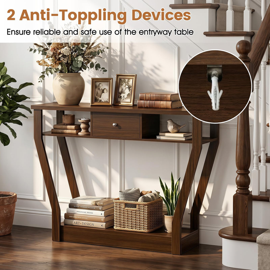 GIANTEX 43" Modern Console Table with Drawer &amp; Storage Shelf