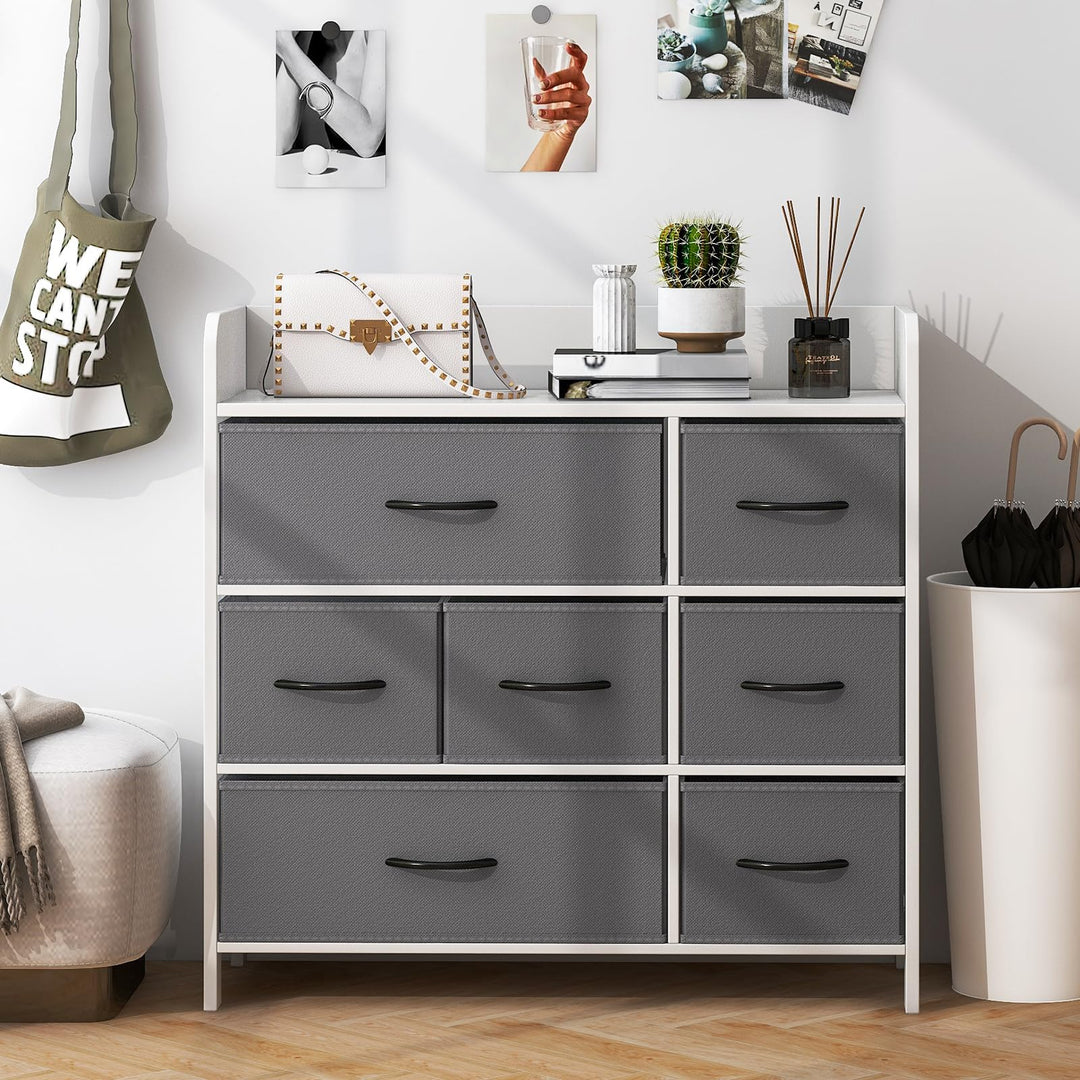 Giantex Storage Cabinet with 7 Drawers &amp; Open Shelf, Chest of Drawers, Console Table