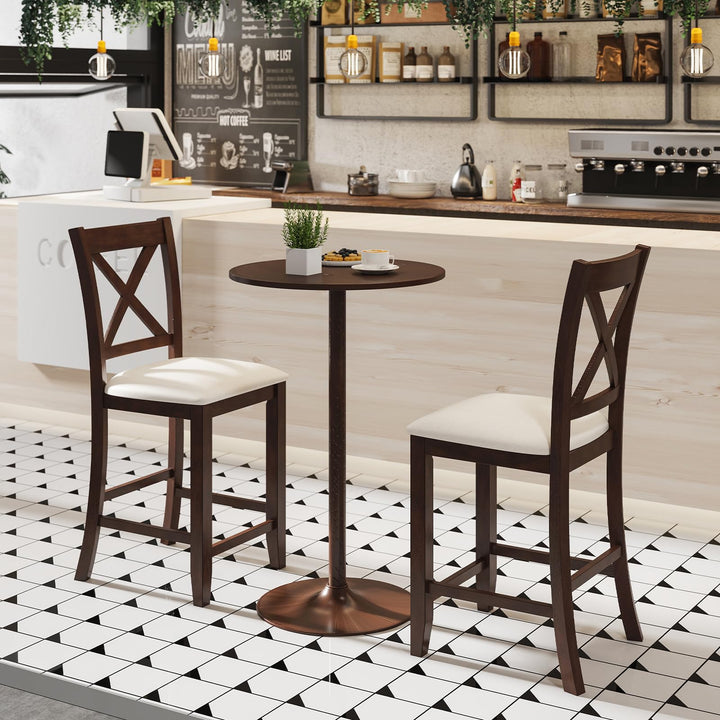 Giantex Farmhouse Counter Height Bar Stools with Footrest (2/4)
