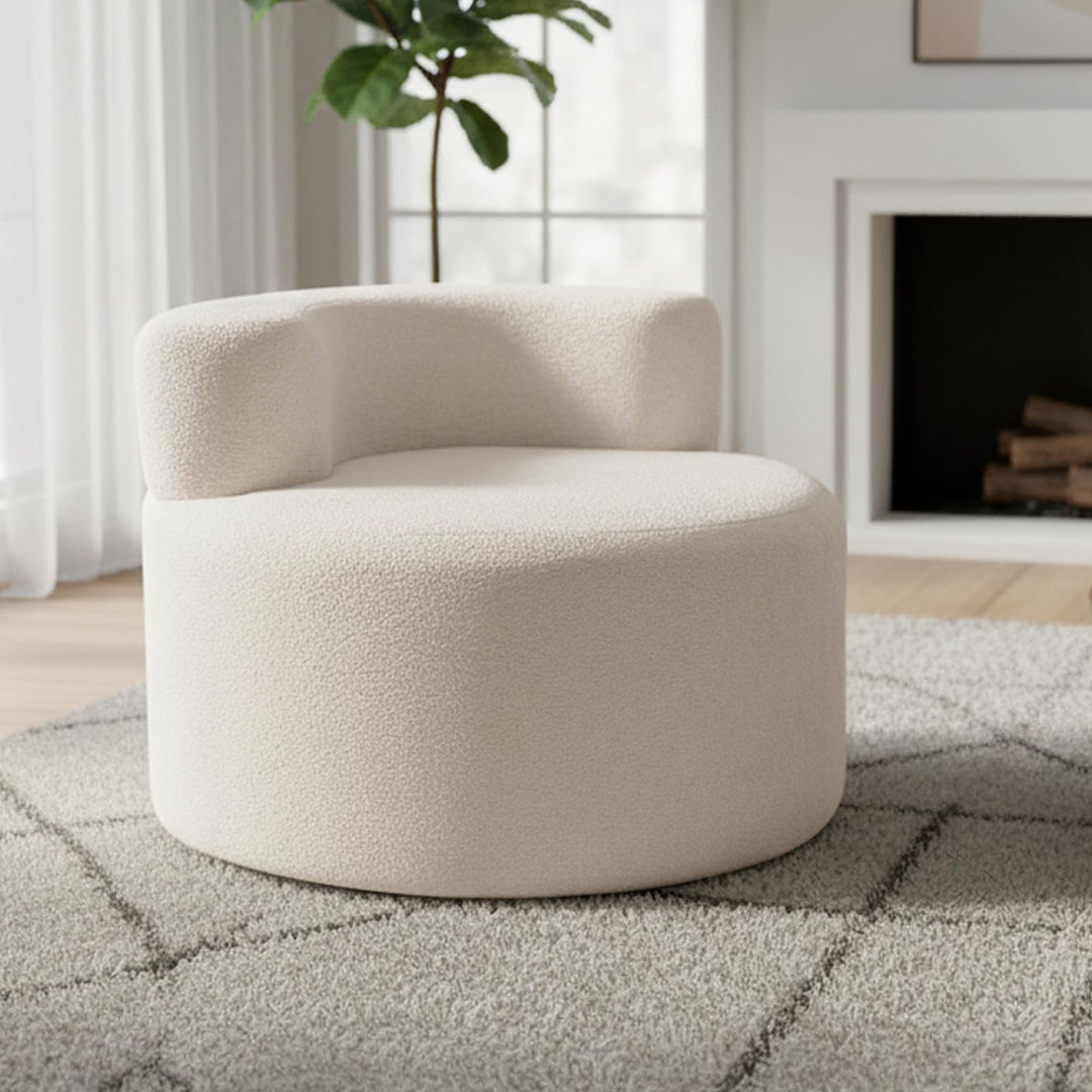 Giantex Barrel Accent Chair, Upholstered Single Sofa Chair