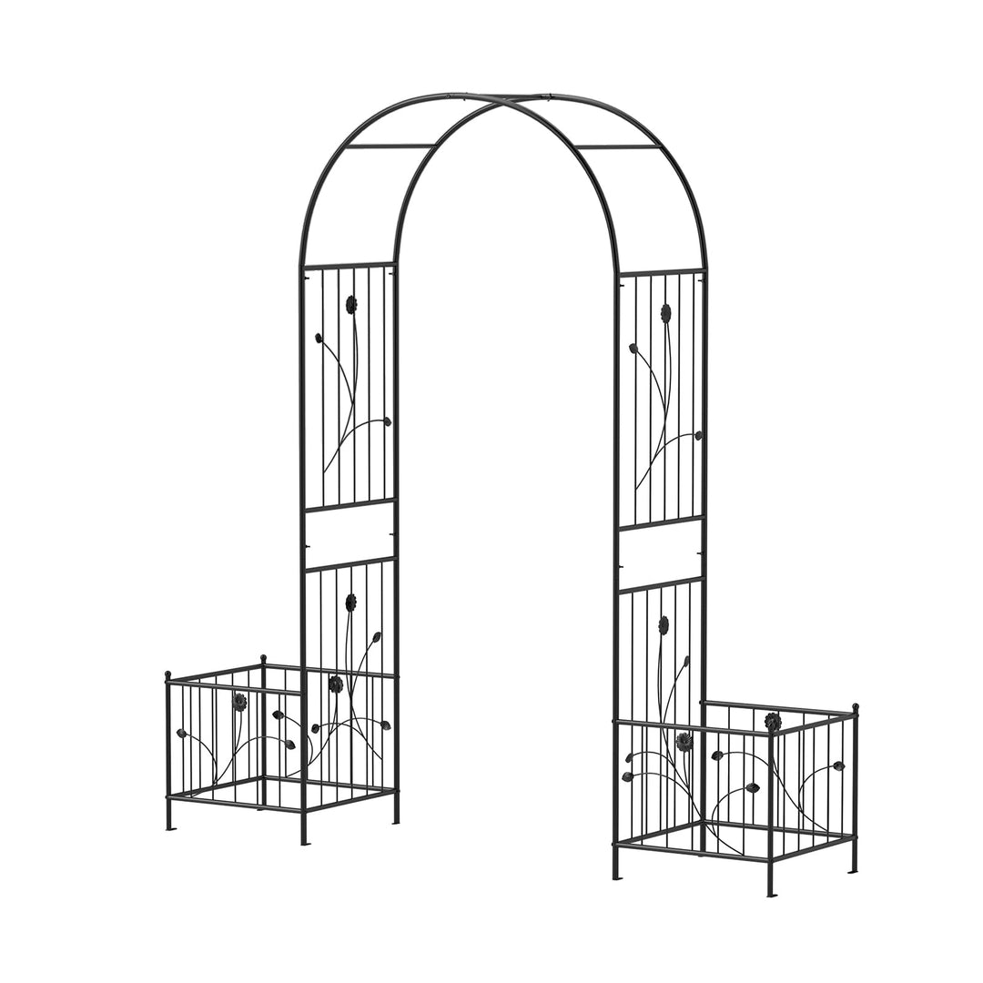 Giantex Garden Arch Trellis with Planters, 86&