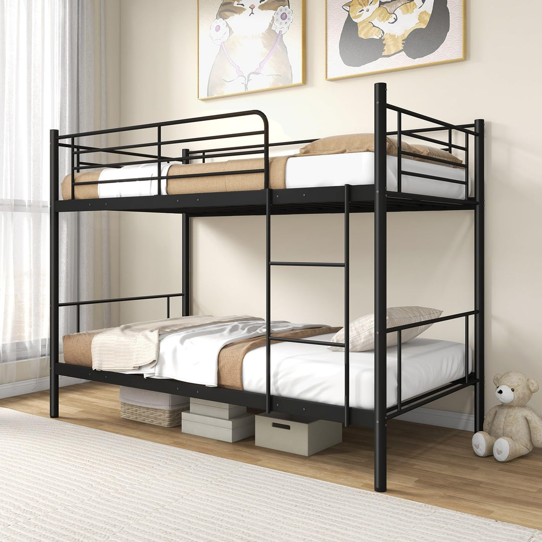 Giantex Metal Bunk Bed Twin Over Twin, Bunk Beds for Kids, Teens &amp; Adults Bunk Bed with Stairs
