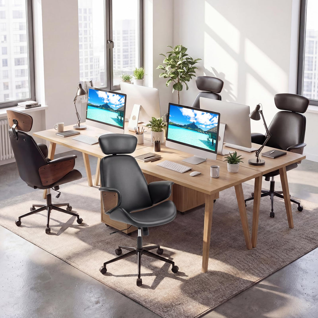 Giantex Ergonomic High Back Faux Leather Executive Chair with Headrest