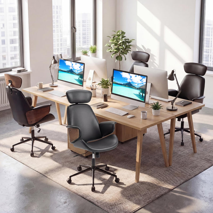 Giantex Ergonomic High Back Faux Leather Executive Chair with Headrest