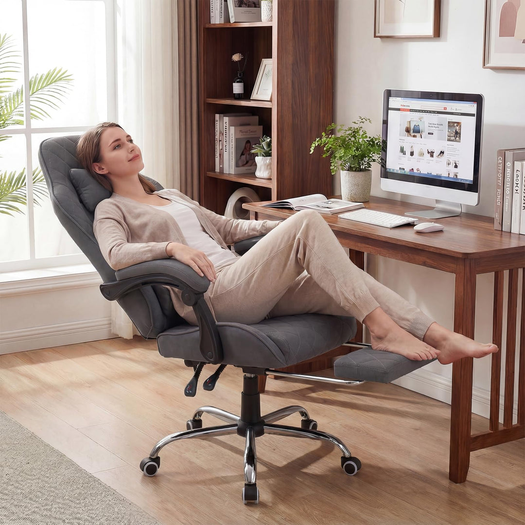 Giantex Gaming Chair Height Adjustable Computer Chair with Headrest and Lumbar Support