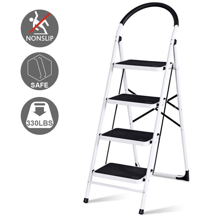 Giantex 4 Step Ladder Folding Step Stool with Anti-Slip Pedal Platform Metal Frame