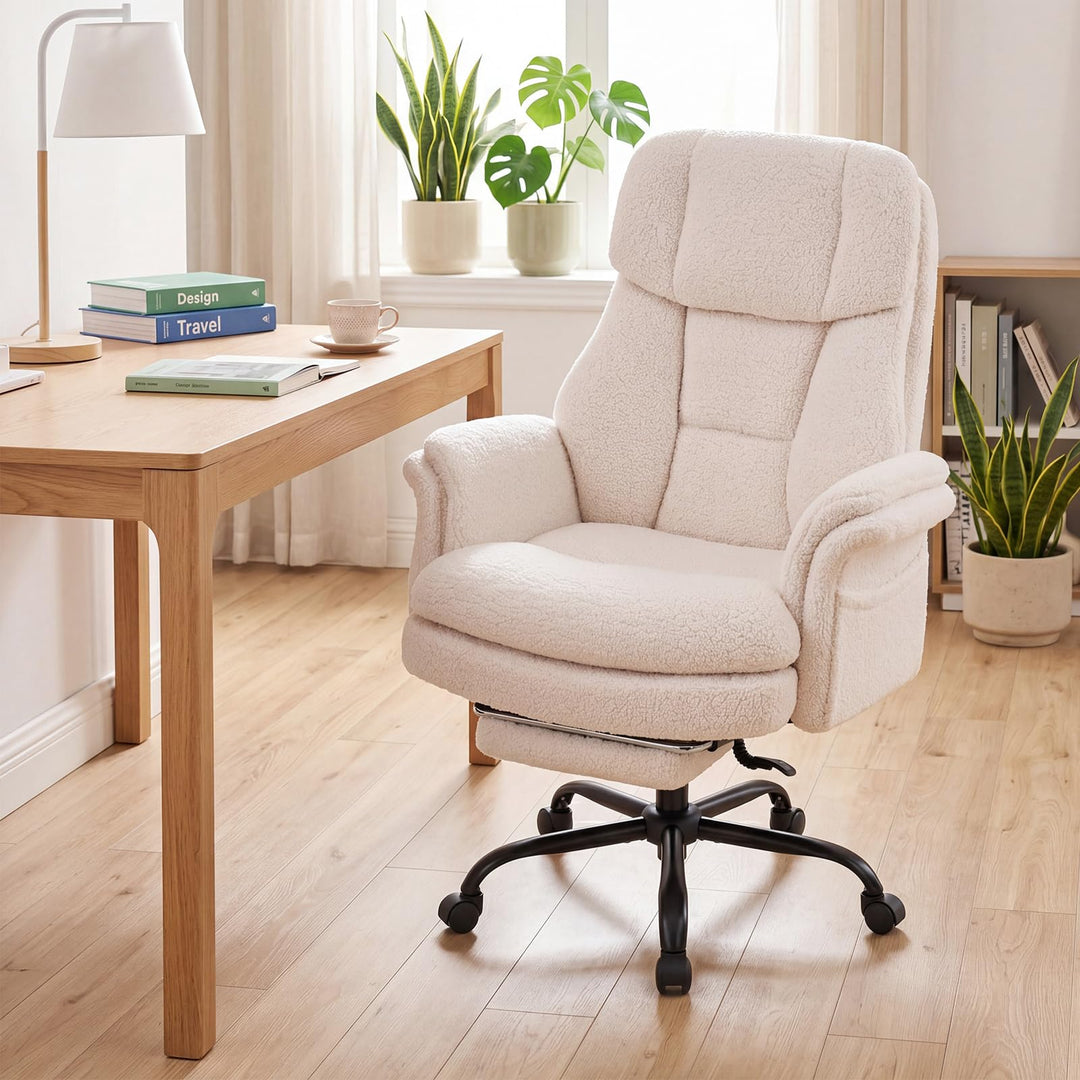 Giantex Criss Cross Legged Reclining Desk Chair with 5-Level Adjustable Armrests