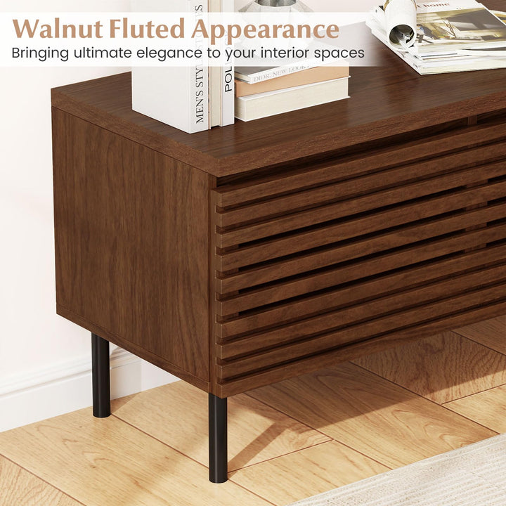 Giantex Mid Century Modern TV Stand for 40 Inch TV with 2 Hidden Compartments