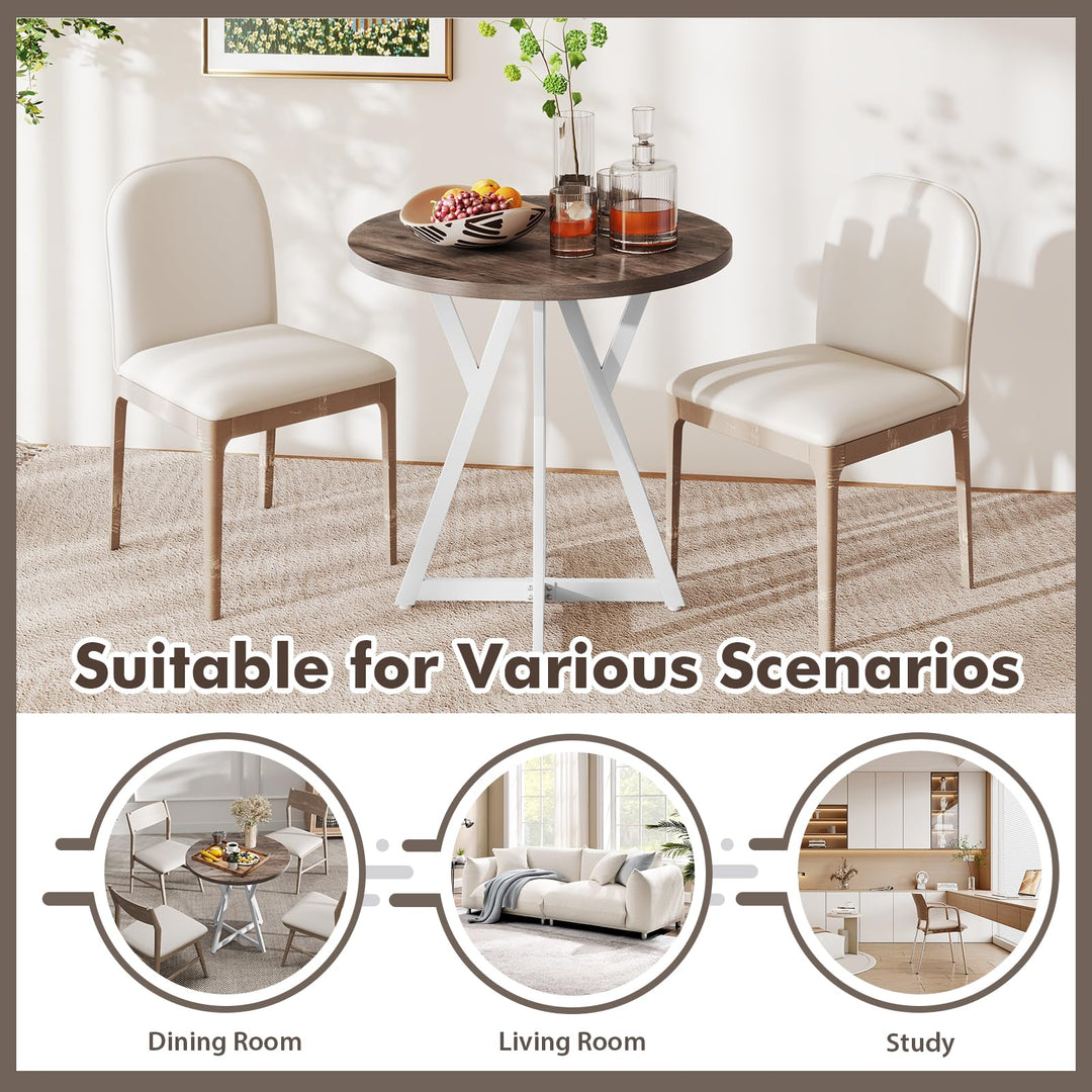 Giantex 31.5" Small Round Dining Table for 2-4 with Crossed Metal Legs Load 220Lbs