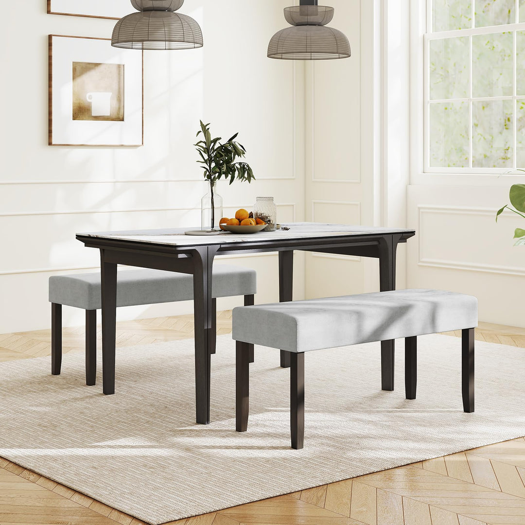 Giantex 40.5" Upholstered Entryway Bench with Padded Seat &amp; Solid Rubber Wood Legs Load 400Lbs