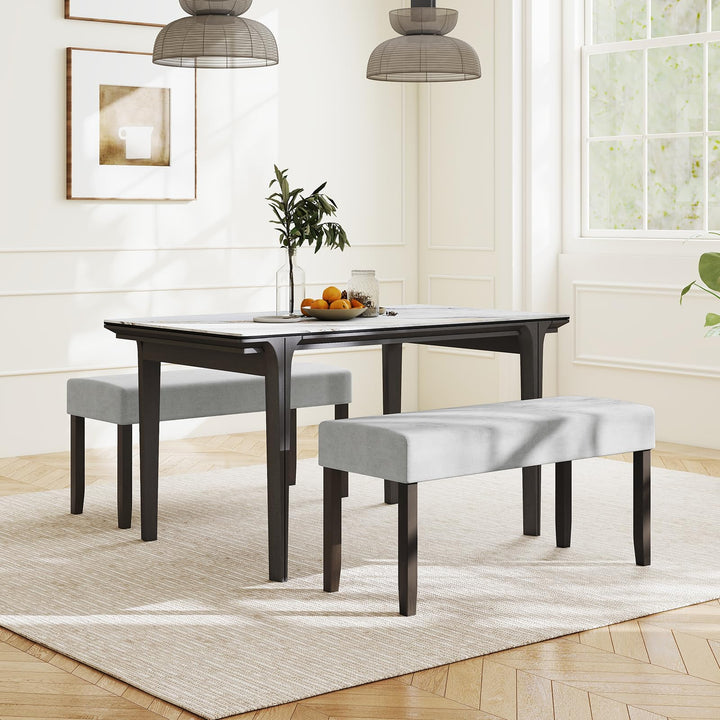 Giantex 40.5" Upholstered Entryway Bench with Padded Seat &amp; Solid Rubber Wood Legs Load 400Lbs
