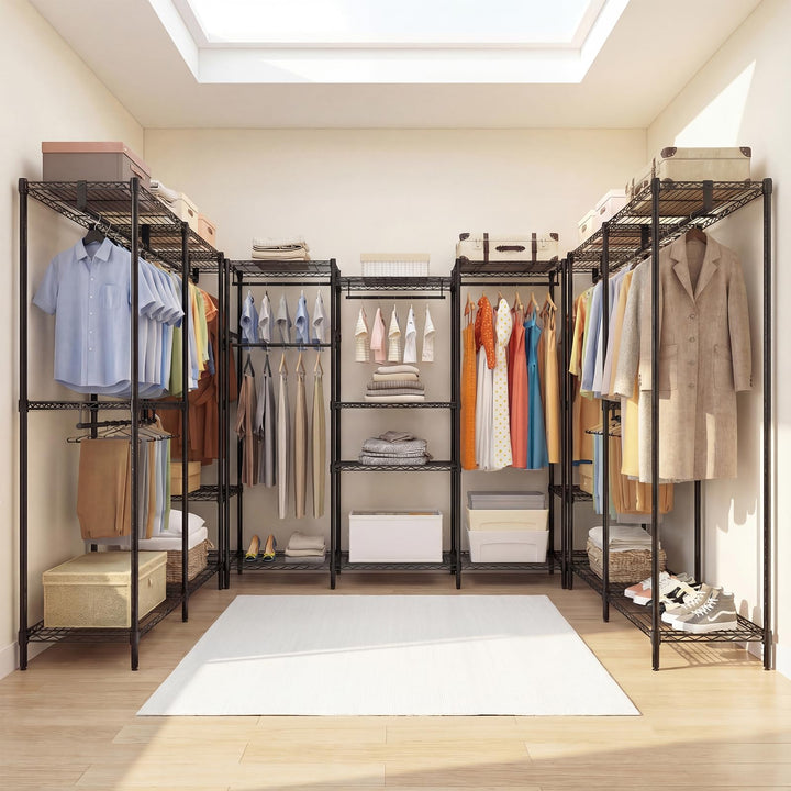 Giantex Convertible Clothes Organizer with L-shape &amp; Horizontal Installation