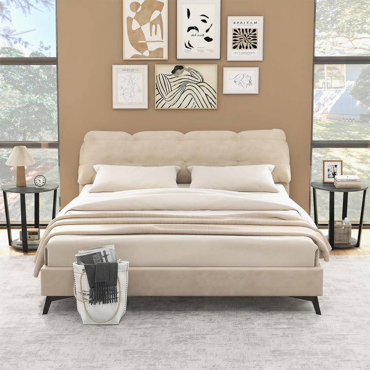 Giantex Round End Table with Open Storage Shelf and Metal Frame