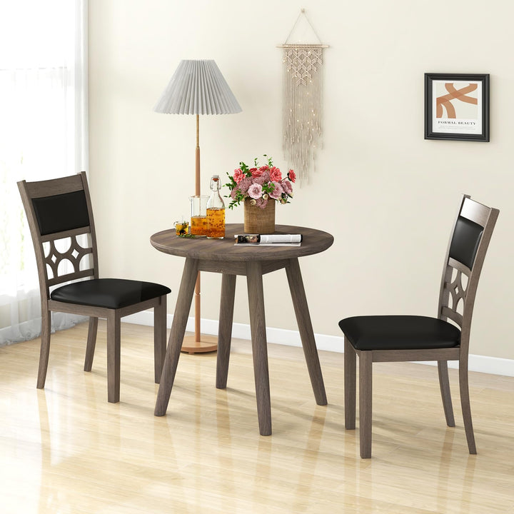 Giantex Wooden Dining Chairs, Farmhouse Armless Kitchen Chairs w/Padded Backrest &amp; Seat