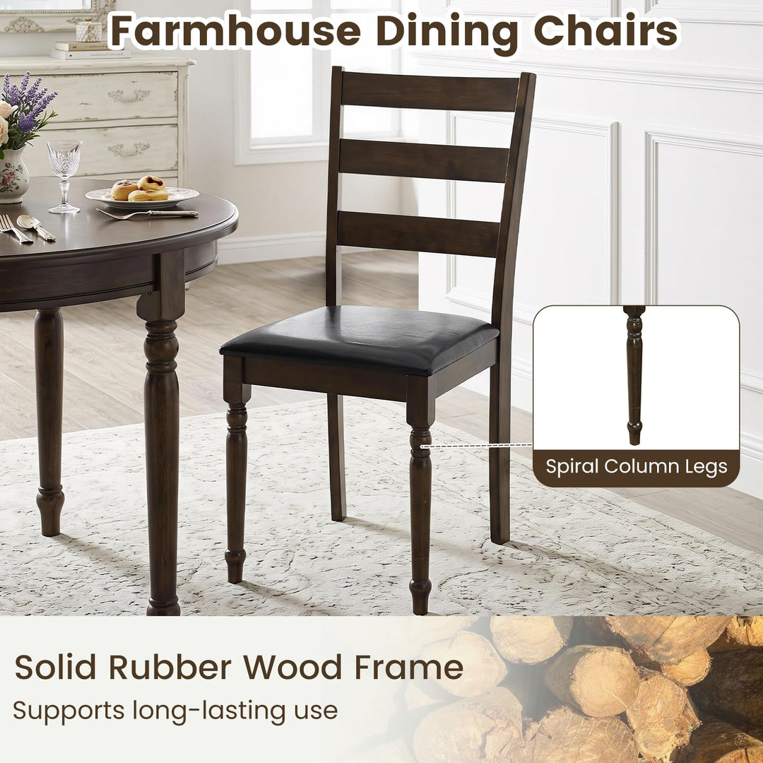 GIANTEX Wood Dining Chairs Set w/Soft Padded Seat &amp; Ergonomic Backrest