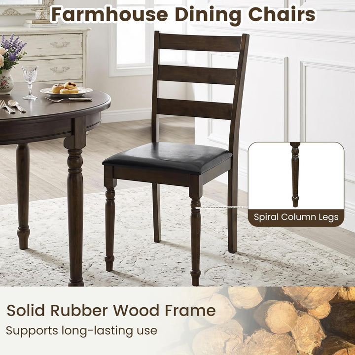 GIANTEX Wood Dining Chairs Set w/Soft Padded Seat &amp; Ergonomic Backrest