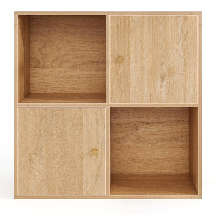 Giantex 4 Cube Bookcase | 2-Tier Freestanding Book Shelf with Open Compartments