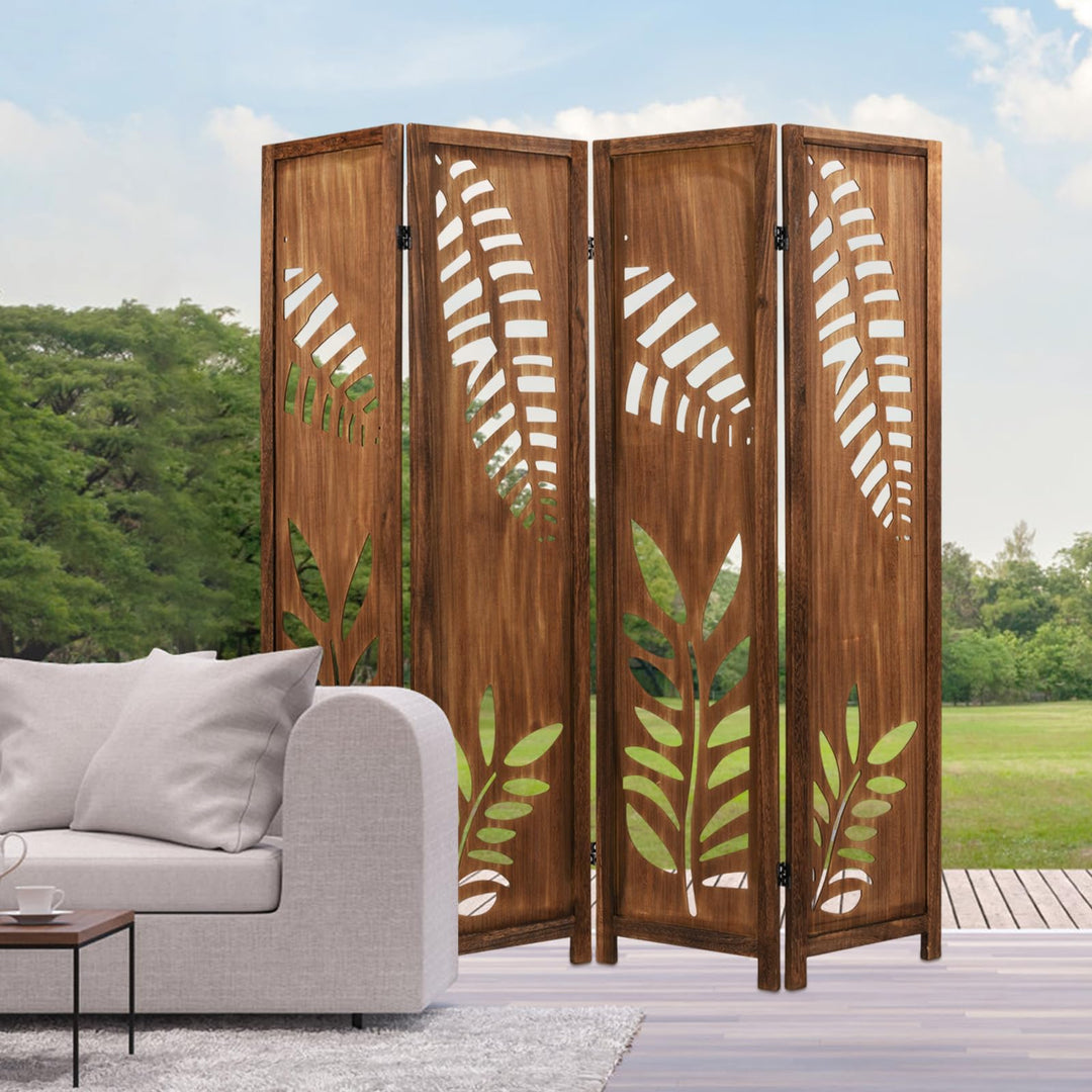 Giantex Room Divider 5.6 FT Folding Partition Stand with Double Action Metal Hinges