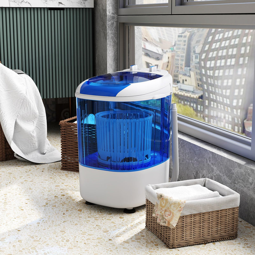 Portable Mini Semi-automatic Washing Machine with Spin Tub and Drain Hose 2.5 kg Capacity