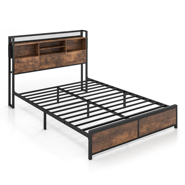 Giantex Queen/Full Size Bed Frame with Storage Headboard