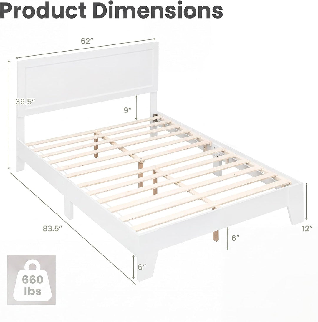 GIANTEX Twin/Full/Queen Size Wooden Bed Frame with Wood Slat Support