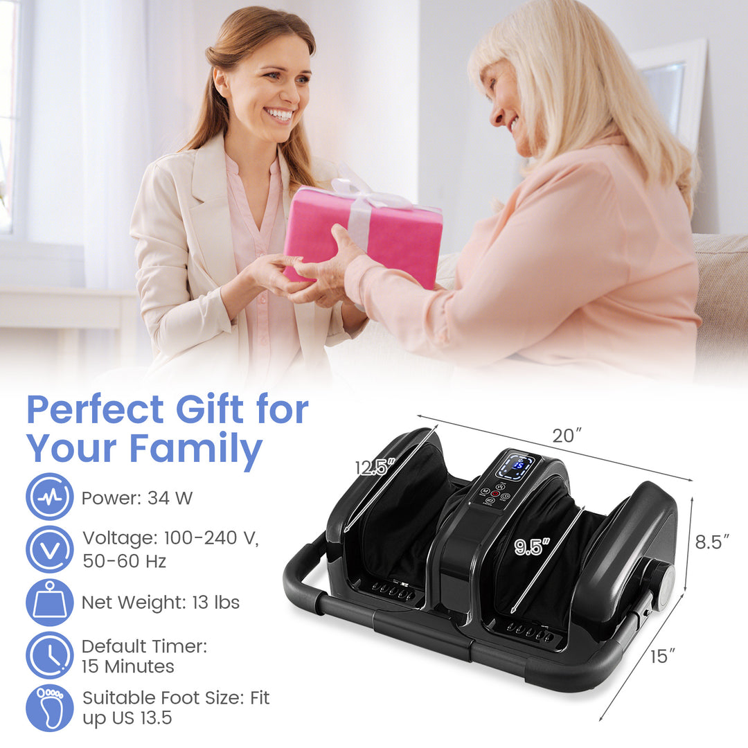 Giantex Electric Foot Massager with Heat, 3 Massage Modes &amp; Speed, Timer, 3 Intensity, Washable Cover