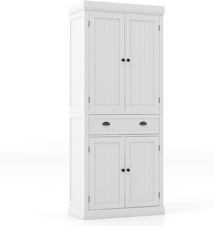 Giantex Pantry Organizers and Storage, 72" Tall Kitchen Cabinet with 2-Door Cabinets &amp; Drawer, Buffet Sideboard