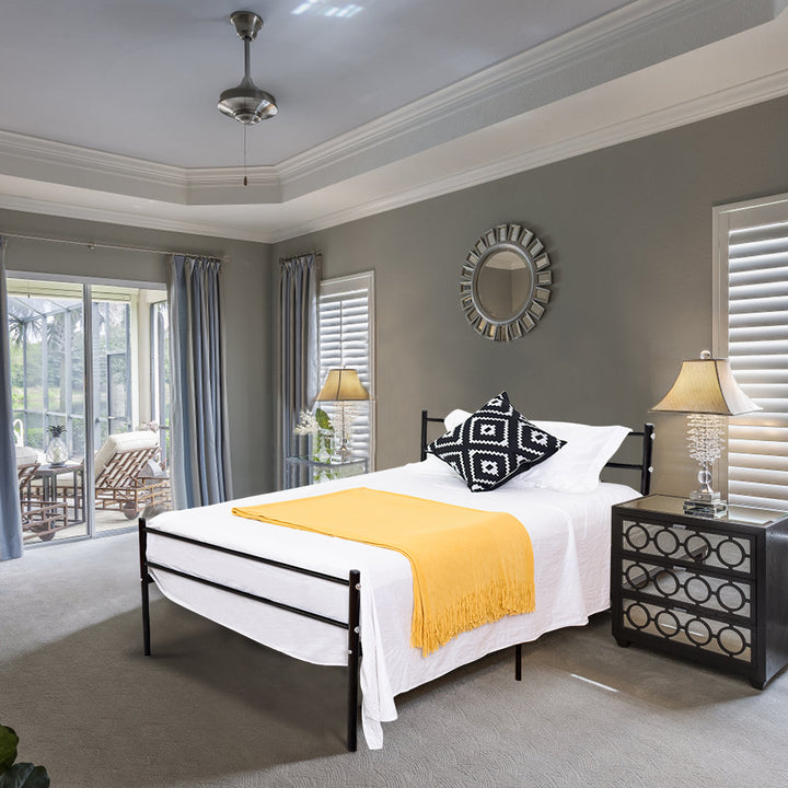 Giantex Twin Size Platform Bed with Headboard and Footboard