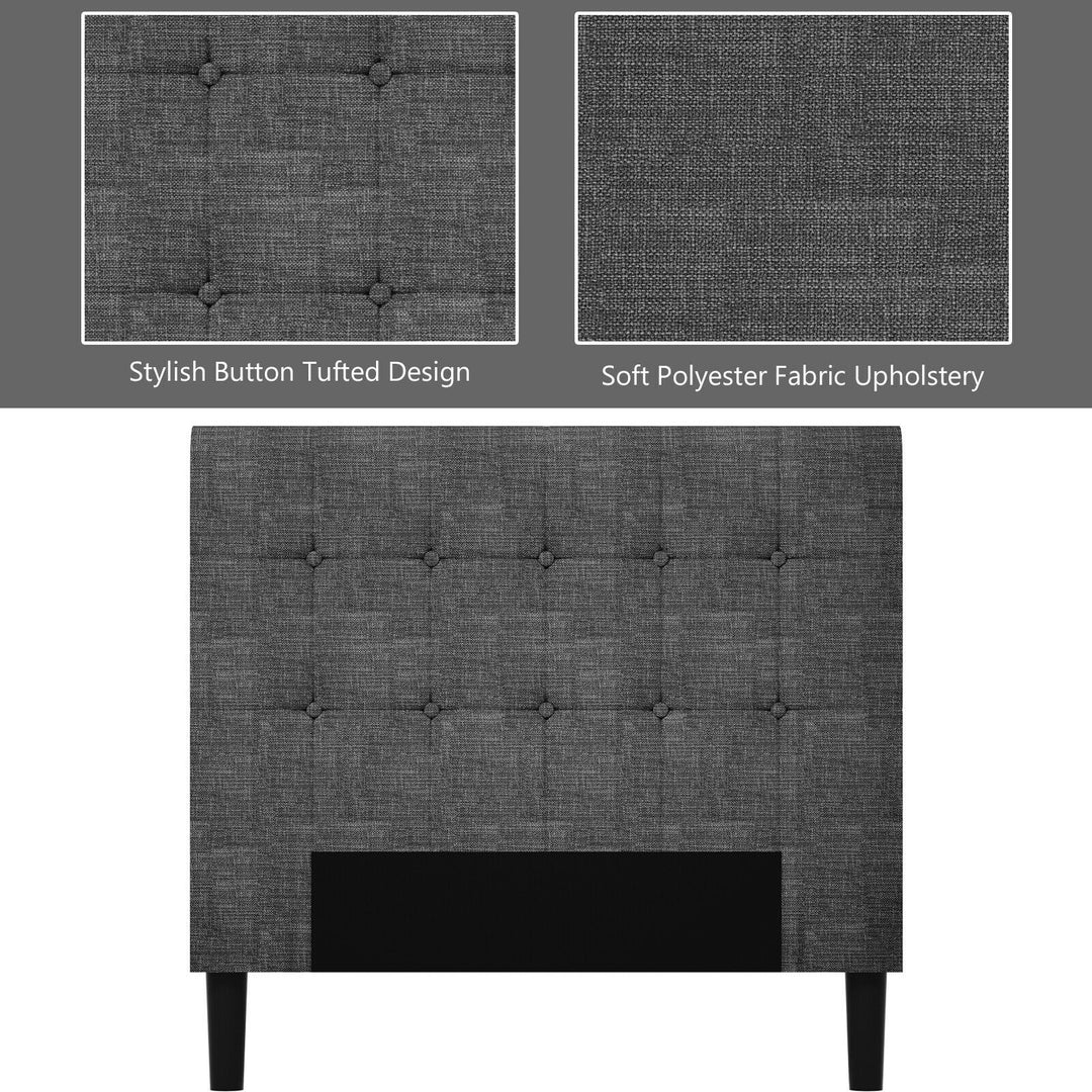 Platform Twin Bed with Button Tufted Headboard | Upholstered Bed Frame