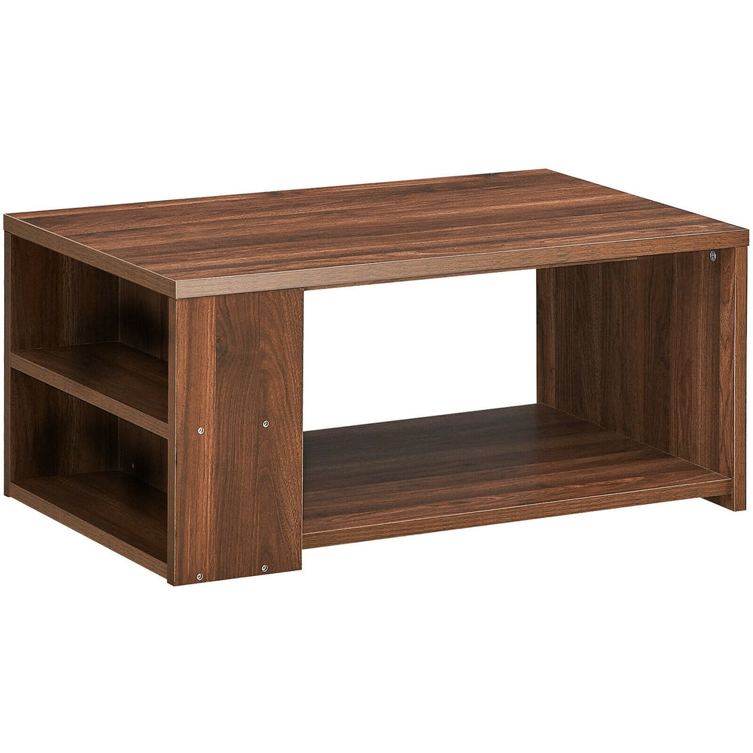 Coffee Table with Storage Shelves Stable Frame,Smooth Surface &amp; Extra Storage Space