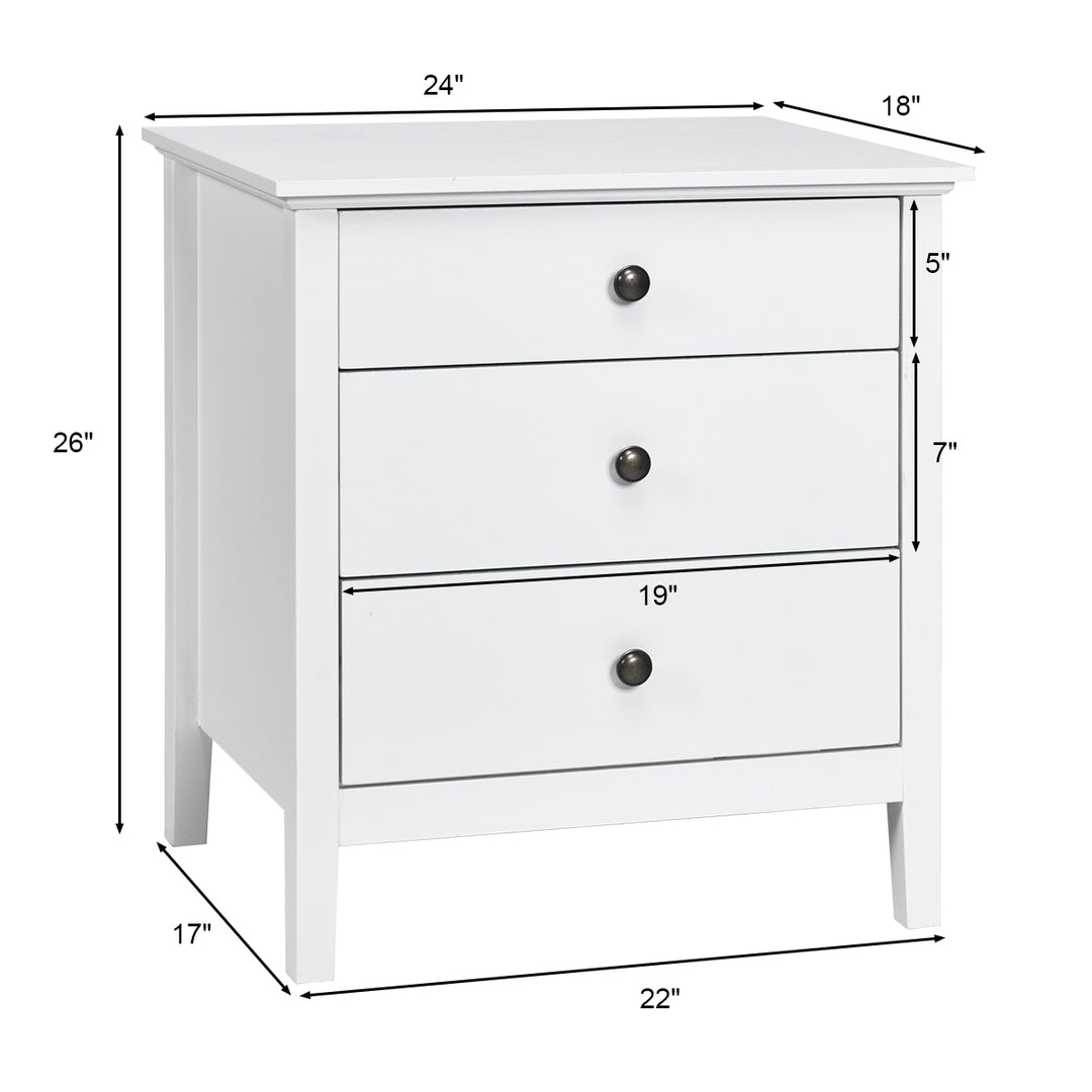 Giantex Nightstand with Drawers Solid Structure Side Table for Storage Bedroom