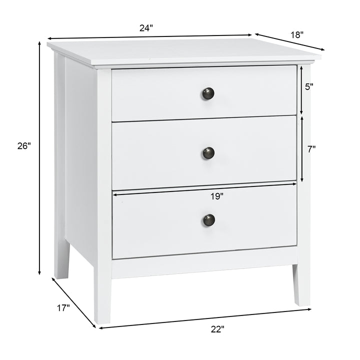 Giantex Nightstand with Drawers Solid Structure Side Table for Storage Bedroom
