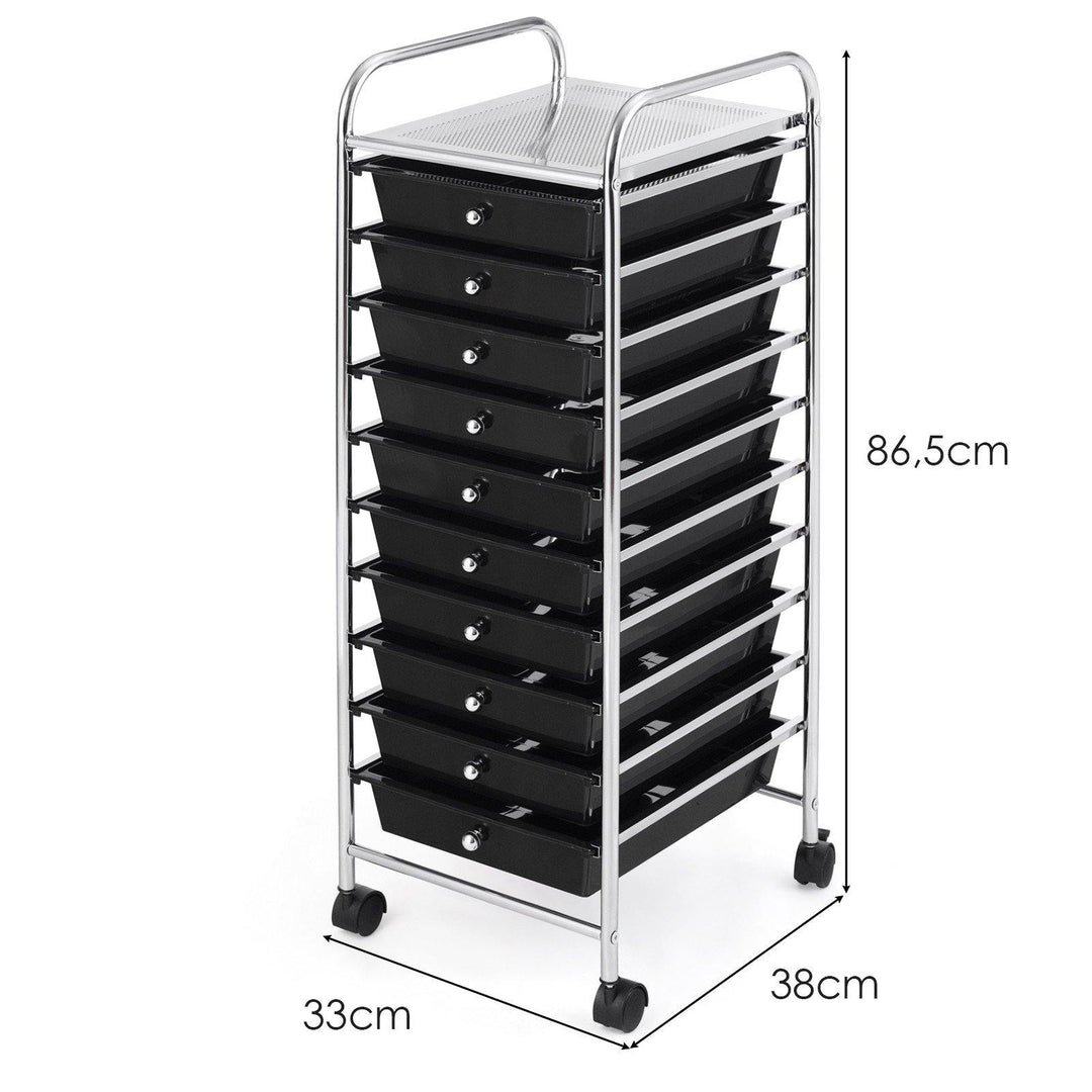 10 Drawer Rolling Storage Cart Scrapbook Paper Office School Organizer - Giantexus