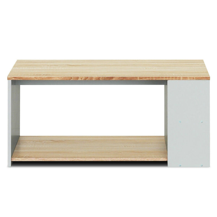 Coffee Table with Storage Shelves Stable Frame,Smooth Surface &amp; Extra Storage Space