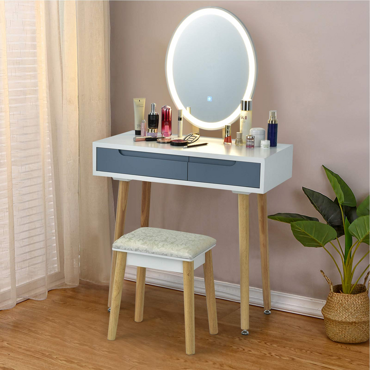 CHARMAID Vanity Set with Lighted Mirror - Giantexus